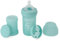 Twistshake Anti-Kolik-Babyflasche mit Milchpulverbehälter und Mixer - 180ml | Brustähnliche Nippel aus Silikon mit mittlerem Durchfluss | BPA-freie Babymilchflasche | Neugeborene (0+) | Neues Türkis
