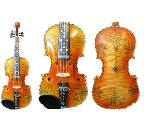 Geige Zeichnung Eingelegter Schnitzerei Maestro 5 Saiten 4/4 Violine Great Sound Exquisite Mustergravur Violine