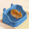Bac Litiere Lapin, Moyen Litière Toilette Petits Animaux pour Cages Détachable Entraîneur de Pot Grille Corbeille à Litière d'angle pour Lapin Cochon d'Inde Hamster Chinchilla (Bleu)