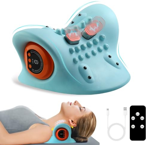 EPROICKS EMS Nackenmassagegerät Elektrisch mit Wärme, Kabelloses Nacken Massagegerät, Entspannungskissen für Nacken, Akupressur für den Nacken, USB - 3 Modi, 6 Einstellbare Frequenzen