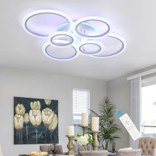 LuFun deckenlampe,70W deckenlampe dimmbar,weiße deckenlampe mit fernbedienung,modern mode schlafzimmer lampe decke,einfacher deckenleuchte,led deckenleuchte rund für küche,wohnzimmer,3000K-6000k
