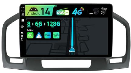 BXLIYER | Eingebaut 4G DAB | Android 14 QLED Autoradio für Opel Holden Insignia (2008-2014) |6G+128G | Carplay & Android Auto | Kamera + MIC | Dual Band WiFi Lenkradsteuerung | 9 Zoll Octa-Core 2 Din
