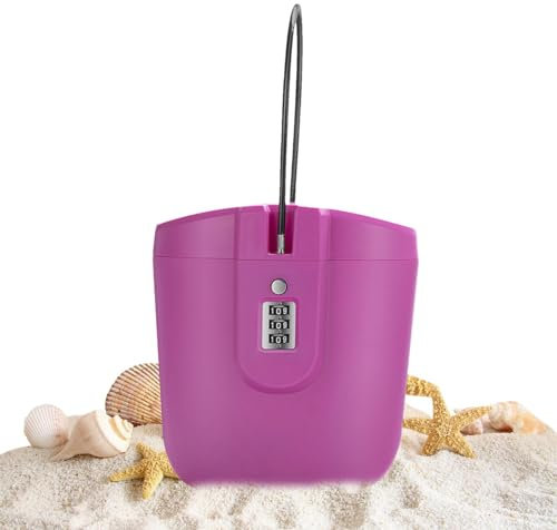 Krujecnt Caja Fuerte Portátil Antirrobo, 2L Bolsa De Seguridad Portátil, Caja Fuerte Móvil De Viaje Y Caja Fuerte De Playa con Cerradura Numérica para Playa, Camping, Viajes, Deportes, Compras