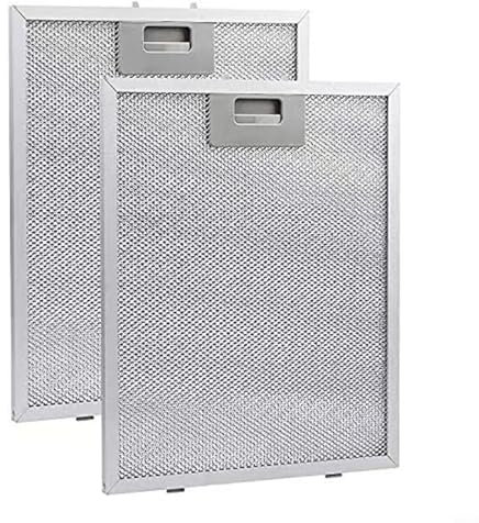 CNANRNANC 2 Stück Metallfettfilter für Dunstabzugshaube, Filter Metall Ersatzfilter Aluminium-Fettfilter, Austauschfilter Metallfettfilter für Küchenabzugshauben