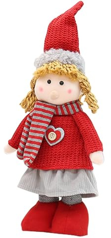 Figura de pie para decoración de Navidad, muñeco de Peluche con Patas retráctiles, Figuras de Navidad, decoración de muñeca de Navidad de pie, de Mesa para Fiestas de árbol de Navidad