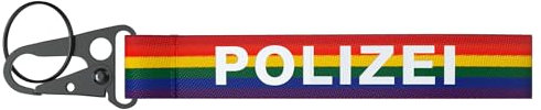 Patch Force - Schlüsselband Polizei (Regenbogen) - Schlüsselanhänger mit Karabiner/Haken - Als Ausrüstung, Zubehör oder Geschenk für Polizisten, Kinder oder Sammler - Keychain