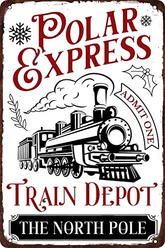 Bade Wand Dekoration Express Train Depot Der Nordpol Weihnachten Personalisierte Türschild Retro Metall Schilder Für Bar Geburtstag Gartenhaus M