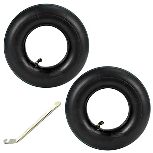 Restikiant 2 Stück 4.10/3.50-4 Schlauchreifen für Sackkarre, Rasenmäher, 4.10-4 Ersatzschlauch mit Brechstange