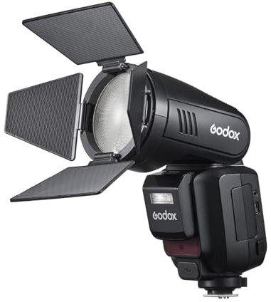 GODOX V100 S TTL Flash per Fotocamera a Testa Rotonda per Sony,Speedlite HSS 1/8000 da 100W,70 Flash a Piena Potenza,Riciclaggio da 1.7s,Supporto per Ricarica di Tipo C