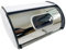 Stainless Steel Bread Box, Stainless Steel Roll Top Bread Bin with Clear Window, Stainless Steel Silver Bread Loaf Canister with Roll Up Lid, for House Kitchen Countertop