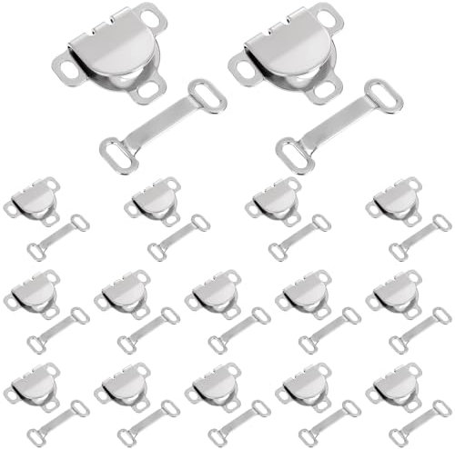 16 Set Hosenhaken, Silber Hosenverschluss Haken Metall und Ösen, Haken und Ösen zum Annähen für Kleidung, Diy-Nähen, Hose, Rock