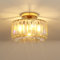 ANWIO Kristall Kronleuchter Deckenleuchte Φ27CM, E27 Deckenlampe Hängend Wohnzimmer, Glas Pendelleuchte für Schlafzimmer, Küche, Flur, Badezimmer, Gold