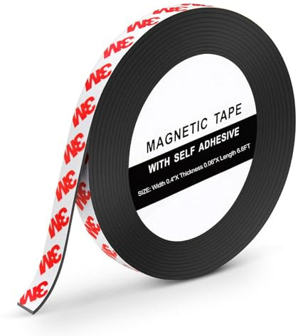 Omnikryp Cinta Magnética Autoadhesiva Fuerte, Rollo de Cinta Magnética Flexible A+B, Cortable e flexible, para Mosquiteras, Proyectos de Bricolaje y Más (2 m)