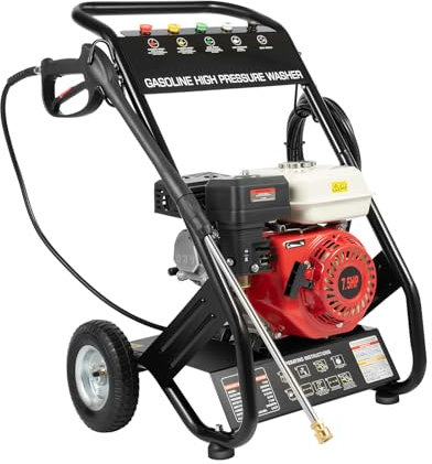Benzin Hochdruckreiniger 2200 PSI, 4-Takt Terrassenreinger, 7.5HP Hochdruckreiniger mit Benzinmotor für Reinigung Decks, Höfen, Gehwegen und Autos