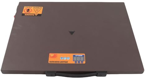 Chauffage pour Animaux, Chauffage pour Poulailler, Fer Anti-dumping Marron, 4 Modes, 150 W, Commande Manuelle, Affichage Numérique Animalerie (Prise UE 220V)