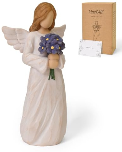 Forget Me Not Angel Figurines, Miscarriage Gifts for Mothers | Sympathy Gifts for Loss of Loved One, Sculpted Hand-Painted Statue for Bereavement Memorial Gift