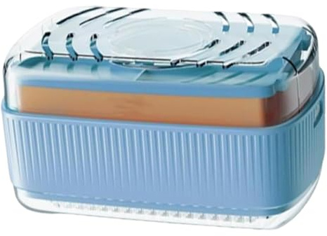 Porte-Savon de Porte-Savon avec Éponge Intégrée et Couvercle Inclus | Boîte de Stockage Étanche Moussante à Drainage et Brosse Intégrée, Accessoire Salle de Bain pour Salle de Sport Camping