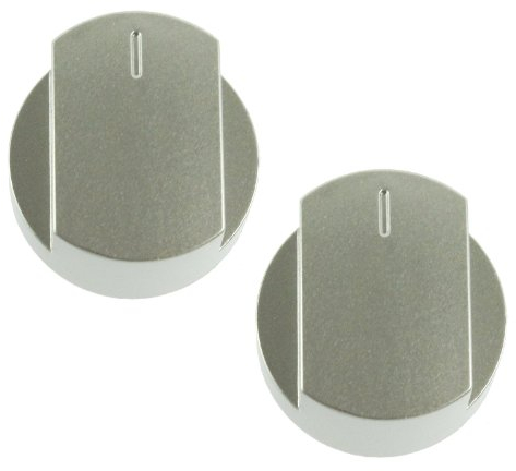 First4spares Control Knobs for Stoves Oven/Cooker/Hobs (Pack of 2, Chrome/Silver)