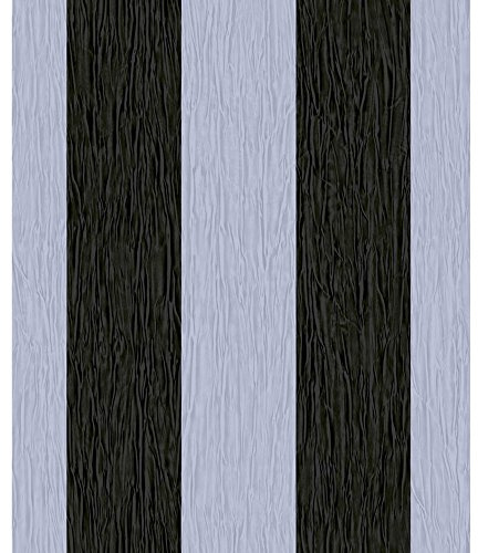 Debona Glitter Encrusted Vinyl Wallpaper Stripe Black & Silver 9012 Full Roll