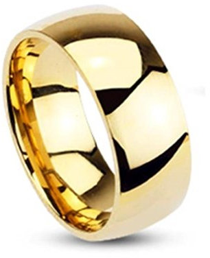 Paula & Fritz® Ring aus Edelstahl Chirurgenstahl 316L 8mm breit vergoldet Klas...