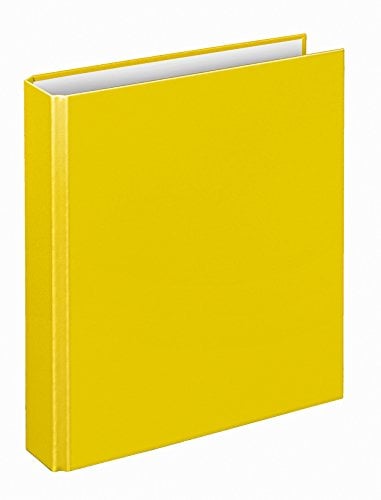 VELOFLEX 1153010 - Ringbuch Basic, DIN A5, 1 Stück, gelb, Füllhöhe 25 mm, Ringordner mit 4 Ring-Mechanik, Ordner schmal