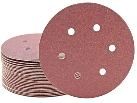 MioTools Fox Disques abrasifs auto-agrippants, 150 mm, 6 trous, p. Ponceuses excentriques, Corindon normal (Lot de 50) G150