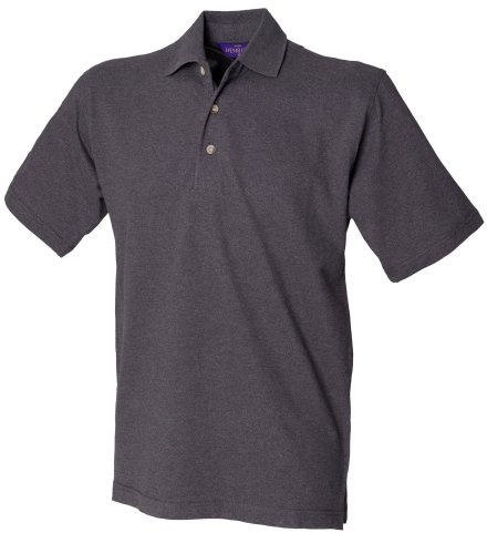 Henbury Mens Classic Plain Polo Shirt With Stand Up Collar