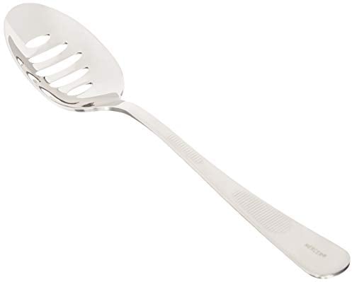 Mercer Culinary 18-8 Stainless Steel Plating Spoon with Slotted Bowl, 7-7/8-Inch, Silver, 7 7/8
