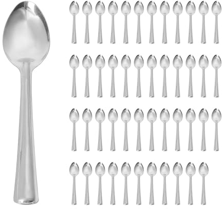 Argon Tableware 48x Teaspoons, Stainless Steel Dinner Cutlery Kitchen Table Tea Spoon Set Dishwasher Safe