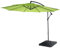 Parasol déporté semi-pro Acerra, protection contre le soleil, 3m inclinable - vert limon avec support