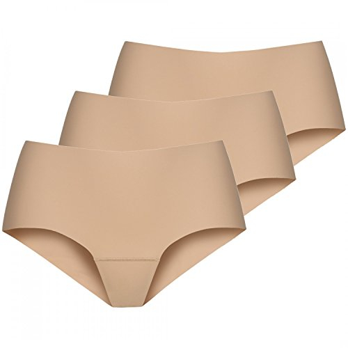 Nina von C. 3 x Damen Secret Basic Short Pant Sport Farben zur Auswahl, Grösse:L - 40, Farbe:Caramel/Nude