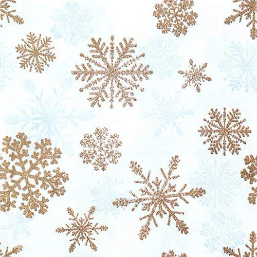 20 Servietten Schneekristalle kupfer/Schneeflocken/Winter/Weihnachten 33x33cm
