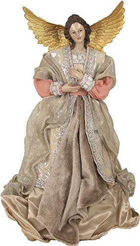 Dekop Schutzengel Engel mit Stoffkleid, Rose, Höhe ca. 35cm (44635097665)