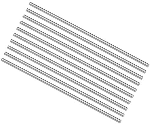 sourcing map 10Stk. Rund Stahlstange 2.5mm HSS Drehmaschine Stangenmaterial Werkzeug 100mm Lang für Wellen Zahnrad Bohrmaschine Drehende Miniaturachse Zylinderstift DIY Bastelwerkzeug
