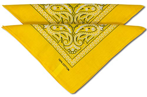 fashionchimp Nicki-Halstuch aus 100% Baumwolle im 2er Set, Unisex Bandana, AZO-Frei (Dunkelgelb)
