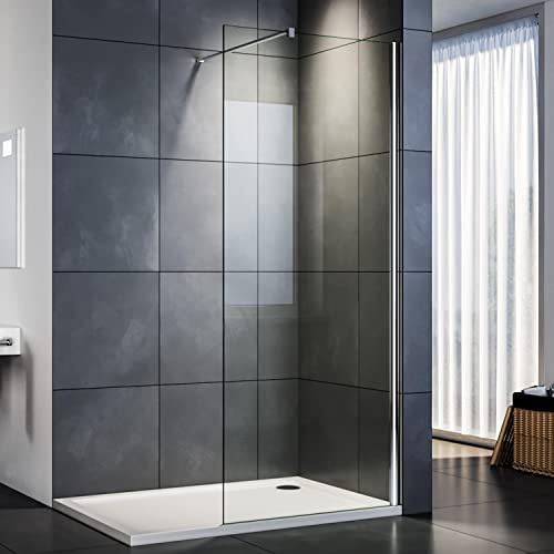 SIRHONA Paroi de douche 80 cm à l’italienne avec barre de stabilisation porte douche et 8mm verre NANO cabines et portes de douche