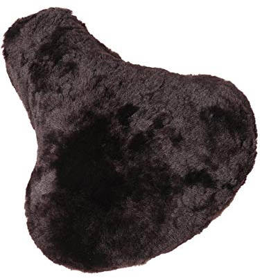 Harrys-Collection Fahrradsattelbezug aus Merino Lammfell, Größen:27 x 24 cm, Farben:dunkelbraun