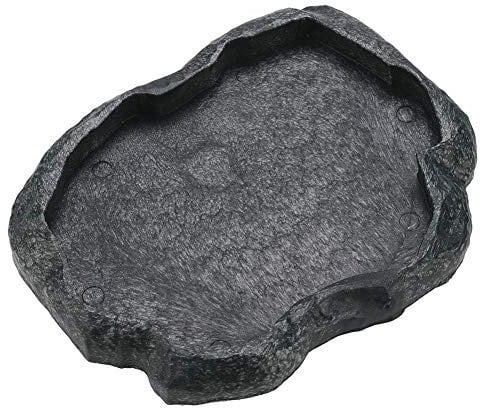 Hffheer Wasserschale für Reptilien, Langlebig, Rock Feeder Bowl, Schildkröte, Eidechsenharz, Wasserschüssel, Reptilien, Terrarium, Futterschale (S-grün)