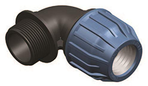 Elysee PP-Fitting, Winkel auf AG, Winkel auf Außengewinde 25mm x 3/4 AG für PE-Rohr, DVGW, Trinkwasserzertifiziert