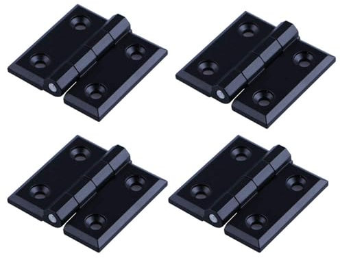 YOFASEN Bisagras Plegables - 4PCS Bisagras de Puerta de Hardware para Puerta de Armario Doméstico, Aleación de Zinc, Negro, 60 * 60 * 6mm