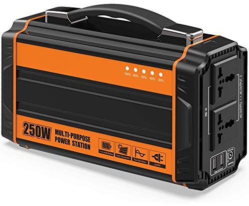 JIXIN Generador Portátil De 250 Vatios, Paquete De Baterías De Litio Recargables, Generador Solar con Tomacorriente De 220 V CA