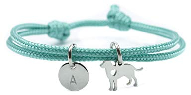 Armband Hund Katze mint rosa Edelstahl Gravur verstellbar