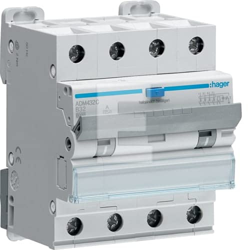 Fehlerstromschutzschalter 4P B 32A 0,03A Typ A 6kA RCBO ADM432C