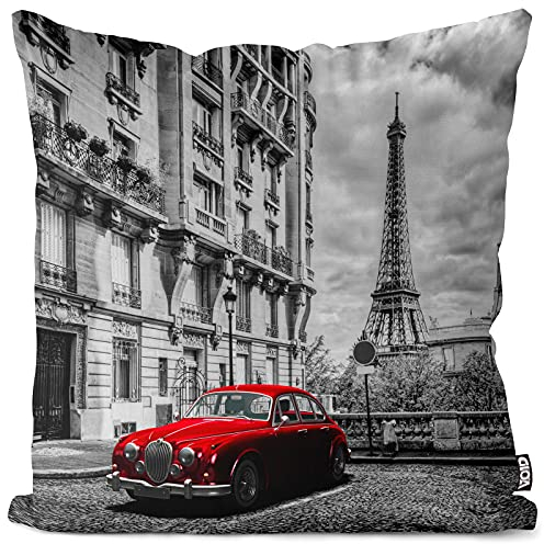 VOID Paris Eiffelturm Oldtimer Kissenbezug Kissenhülle Sofakissen Kissen Deko Outdoor-Kissen Dekokissen, Kissen Größe:50 x 50 cm
