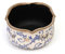 Annibells Vintage Blue Cream Ceramic Round Floral Scalloped Planter Plant Flower Pot (Small)