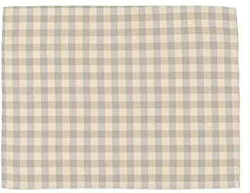 PARAMAISON Tovaglietta Americana Quadri Rustica, Stile Quadretti Country, Bianco e Grigio, Sottopiatti Colazione, Tavola da Pranzo, Cucina, Giardino, Pic nic, 40x50 cm