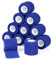 Haftbandage Verband Selbstklebender 5cm x 4,5m, Fixierbinde Selbsthaftend Kohäsive Bandage für Erste Hilfe Dog Tierarztwickelband Sport Elastische Binde für Handgelenk, Füße (Blau,12 Rollen)