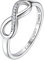 Suplight Ring 925 Sterling Silber Damen Vorsteckring Zirkonia Infinity ewigkeitsring mit Gravur Personalisierter Silberschmuck Größe 62