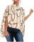 Schmetterling Mock-Hals Modern Blusentops Women Elastisch Fledermausärmel Formell Oberhemd Gerafftes Sommer Locker Shirt Women 01-Beige XXL