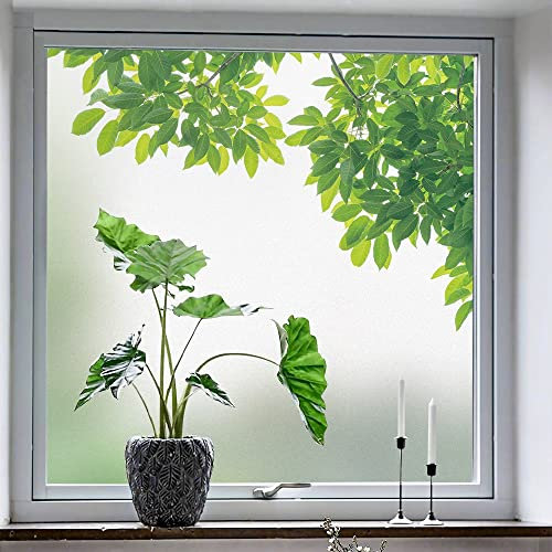 DIY Fensterfolie,Folie Fenster Sichtschutz Fenstersticker Klebefolie Fenster Fensterfolie Sichtschutz Milchglasfolie,Folie Fenster Sichtschutz Fensterbilder Pflanze 60x100cm (W x H)